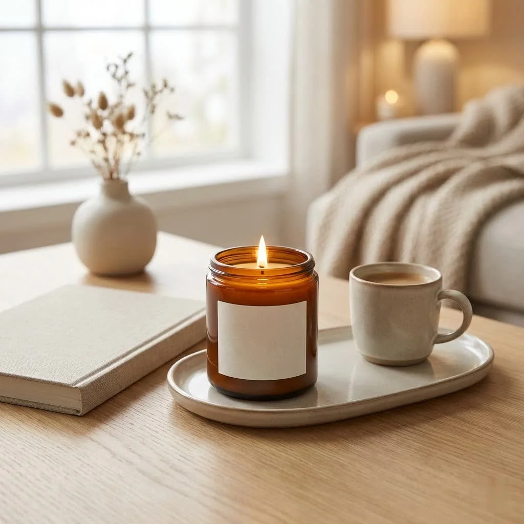 Assortment of scented candles in various sizes and fragrances at Home Depot