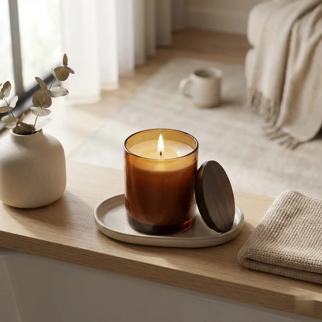 Petrichor scented candle with a natural, refreshing embrace